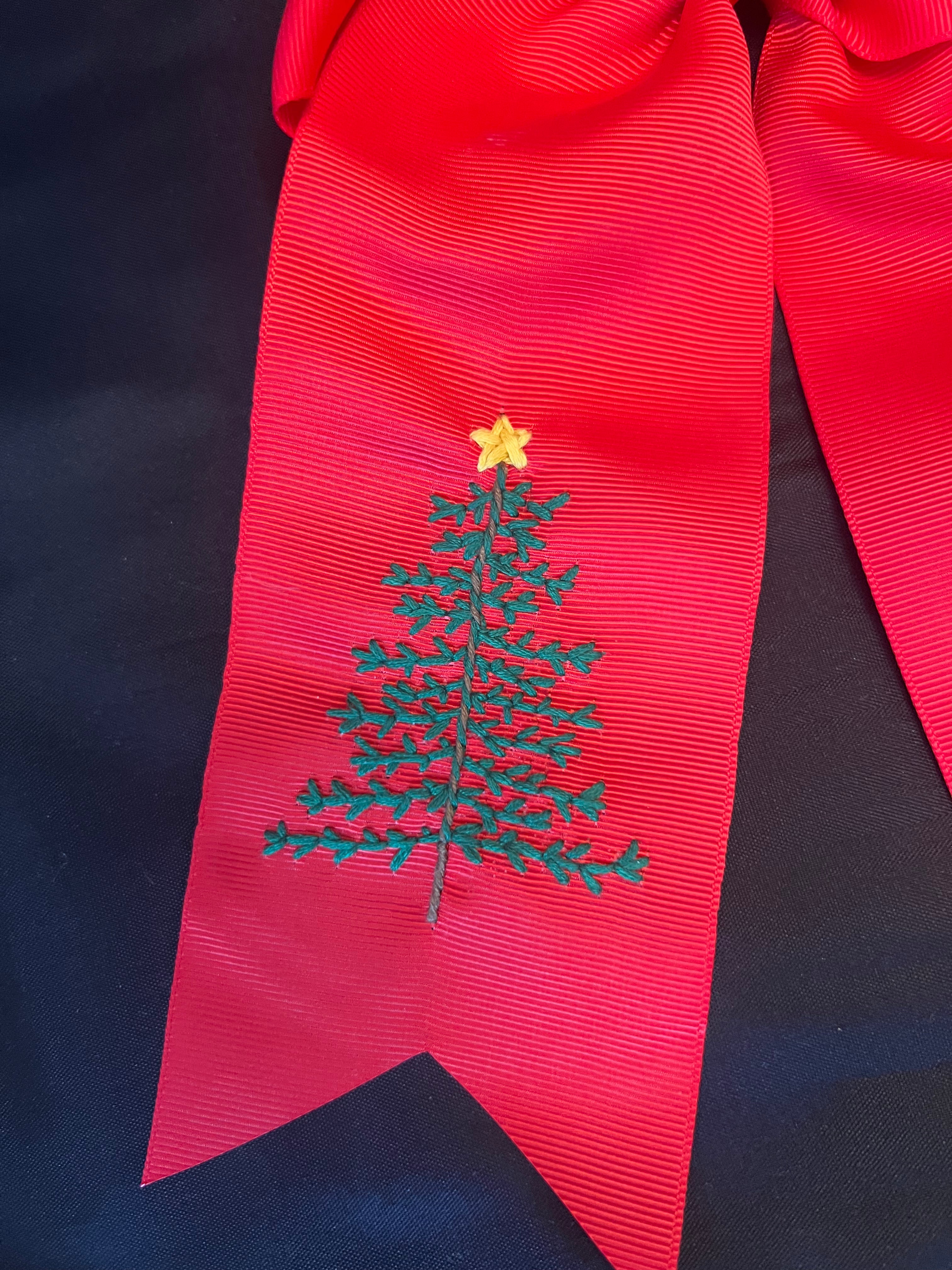 Stitched for the Christmas Season Hair Bow