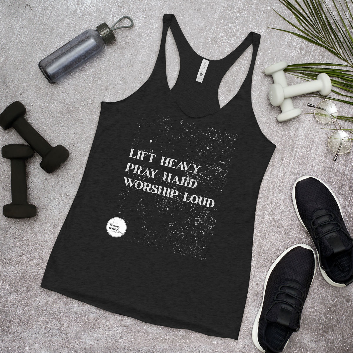 Lift Heavy, Pray Hard, Worship Loud Women's Racerback Tank